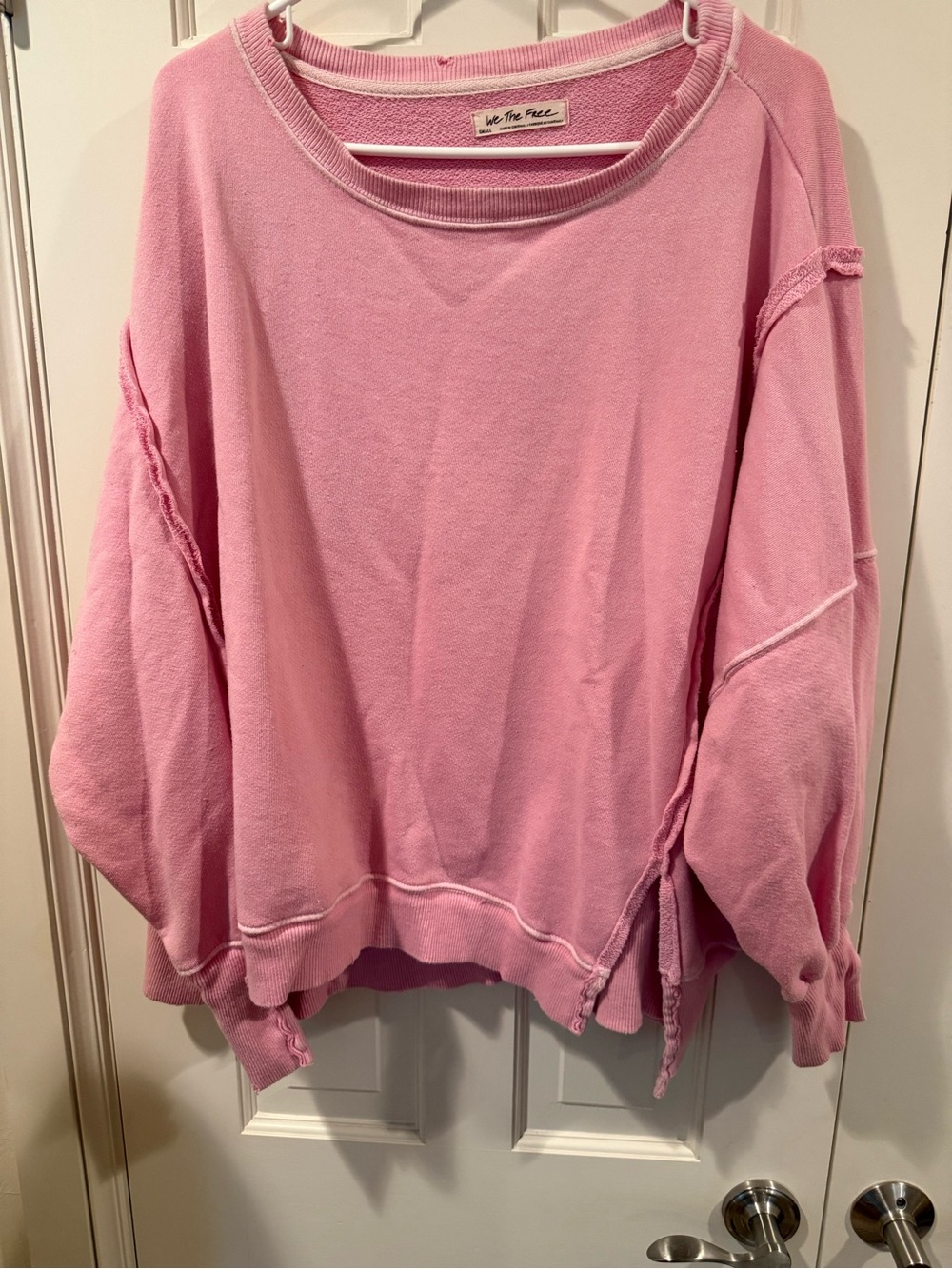 We The Free Free People Pink Oversized Camden Sweatshirt Small